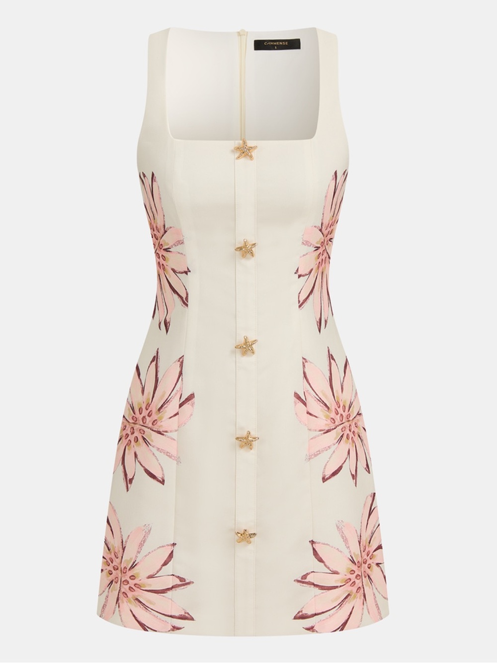 NWT Commense Starfish Detail Floral Print Sleeveless Mini Dress, Size XS